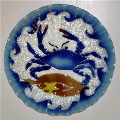 10. 75 inch Blue Claw Crab Plate
