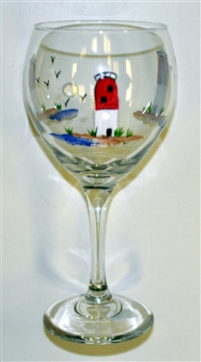 Barnegat Lighthouse Red Wine Glass