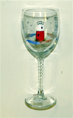 Barnegat Lighthouse White Wine Glass