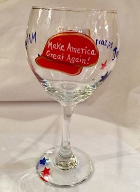 G136 Make America Great Again Wine Glass Etched Donald Trump President 