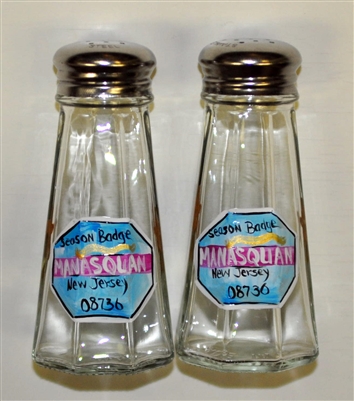Any Town Beach Badge Salt and Pepper Shakers