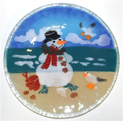 Beach Snowman 9 inch Plate