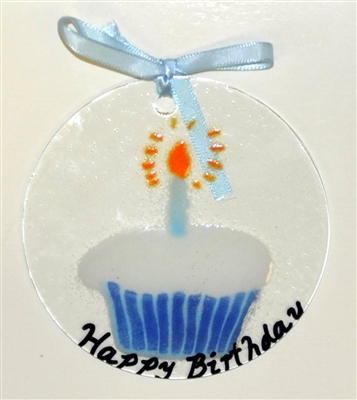 Blue Happy Birthday Suncatcher