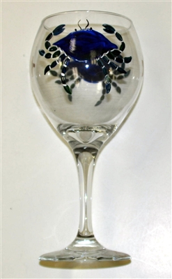 Blue Claw Crab Red Wine Glass