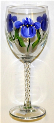 Blue Iris White Wine Glass