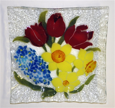 Bold Spring Floral Small Square Plate