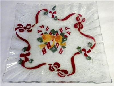 Candy Cane Small Square Plate