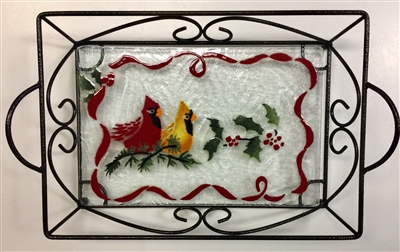 Cardinals Large Tray (with Metal Holder)