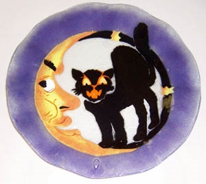 Cat and Moon 12 inch Plate