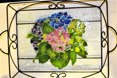 Hydrangea Large Tray (with Metal Holder)