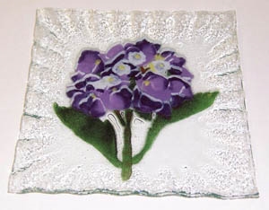 Hydrangea Purple Small Square Plate