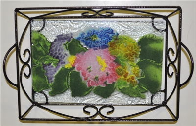 Hydrangea Small Tray (with Metal Holder)