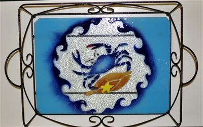 Large Blue Claw Crab Tray (with Metal Holder)