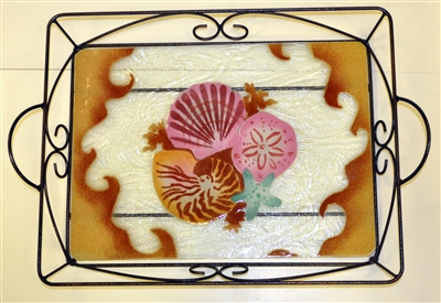 Large Sea Shell Tray (with Metal Holder)