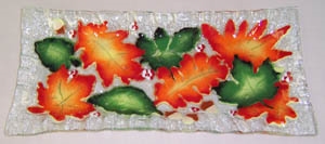 Fall Leaves Rectangle Plate