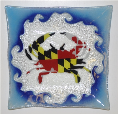 Maryland Flag Crab Large Square Plate