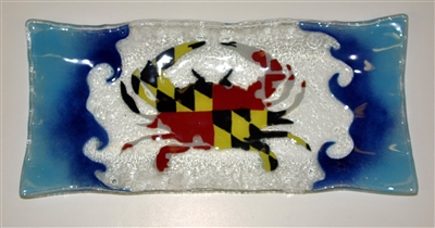 Maryland Flag Crab Rectangle Plate