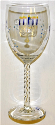 Menorah White Wine Glass