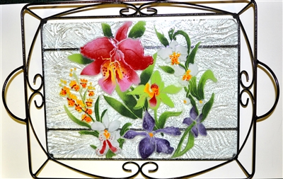 Orchid Large Tray (with Metal Holder)
