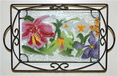 Orchid Small Tray (with Metal Holder)