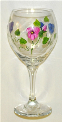 Pastel Pansy Red Wine Glass