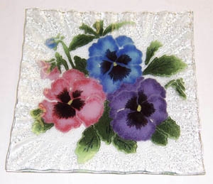 Pastel Pansy Small Square Plate