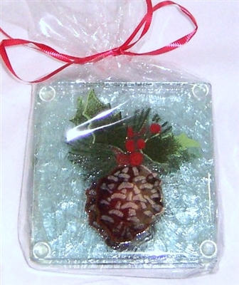 Pine Cone and Holly Coasters