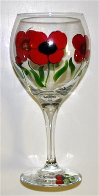 Poppy Red Wine Glass