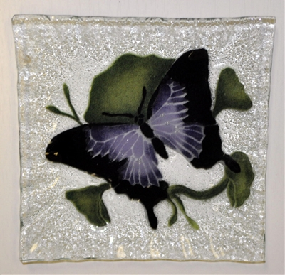 Purple Butterfly Small Square Plate