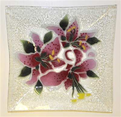 Stargazer Lily Large Square Plate