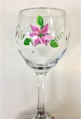 Stargazer Lily Red Wine Glass