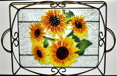 Sunflower Large Tray (with Metal Holder)