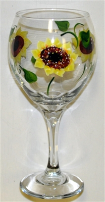 Sunflower Red Wine Glass