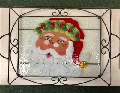 Victorian Santa Large Tray (with Metal Holder)