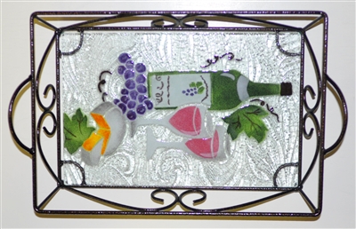Wine and Cheese Small Tray (with Metal Holder)