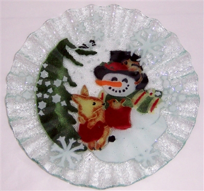 Woodland Snowman 10.75 inch Plate