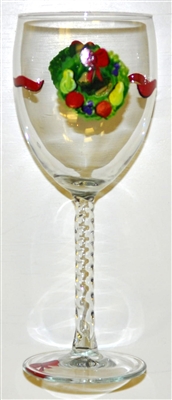 Williamsburg Wreath White Wine Glass